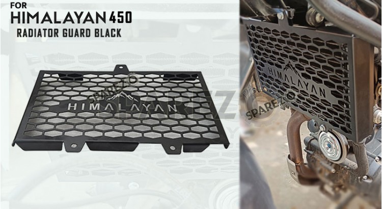 Fit For Royal Enfield New Himalayan 450 Steel Radiator Guard Black - SPAREZO